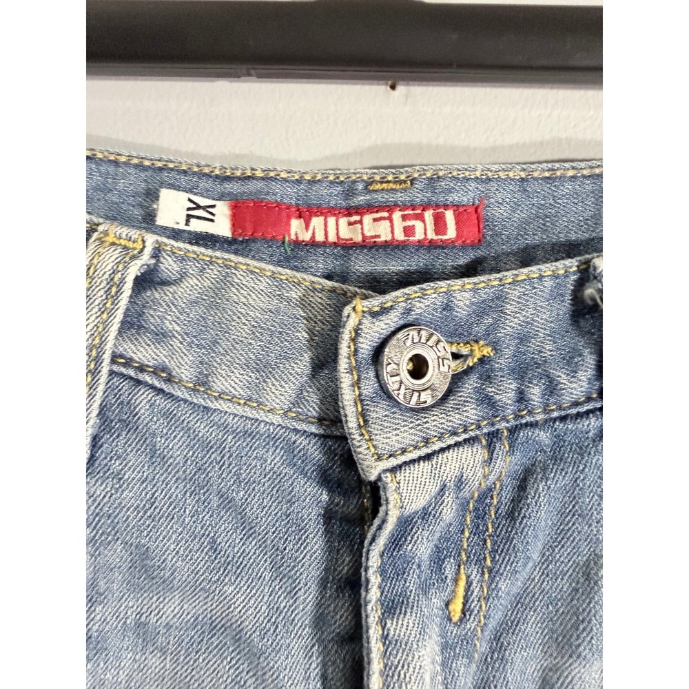 Miss Sixty patched denim shorts light wash blue pink patch low rise size 6 - Picture 3 of 11
